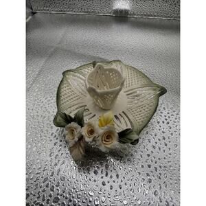 Capodimonte Very Rare Candleholder with intricate open lattice design